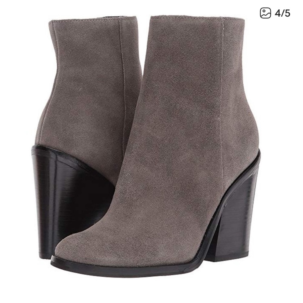 Marc Fisher Mena grey suede leather boots 10 EUC